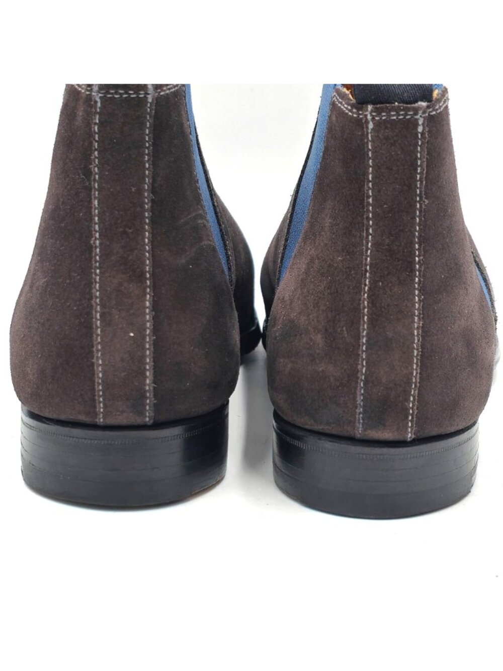 Crockett and Jones Mens Size 10 England Brown Navy Suede Chelsea Boots Shoes 9UK - Picture 7 of 13